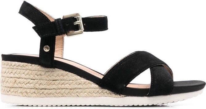 Geox Ischia jute wedge sandals Black