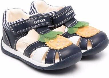 Geox Kids appliqué-detail open toe sandals Blue