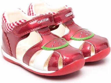 Geox Kids appliqué-detail open toe sandals Red