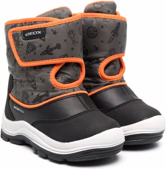 Geox Kids B Flanfil graphic-print ankle boots Black