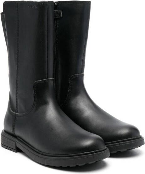Geox Kids Eclair faux-leather mid-calf boots Black
