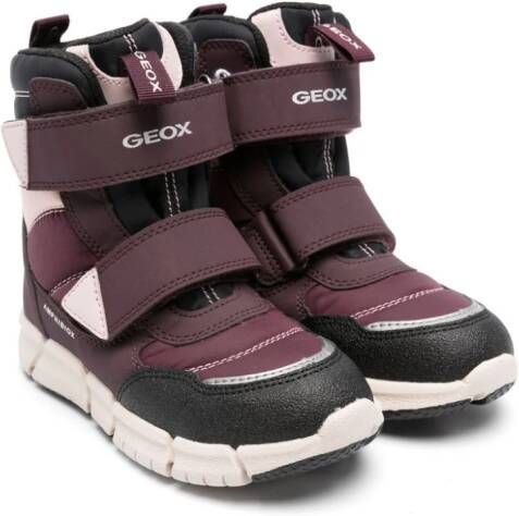 Geox Kids Flexyper panelled ankle boots Purple