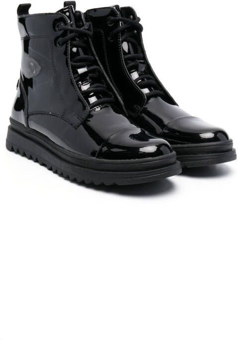 Geox Kids Gillyjaw high-shine boots Black