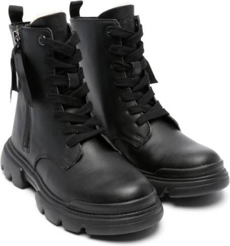 Geox Kids Junette lace-up combat boots Black