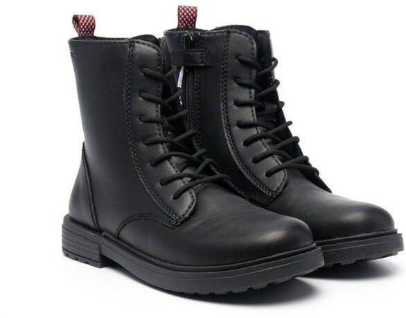 Geox Kids lace-up pull-tab boots Black