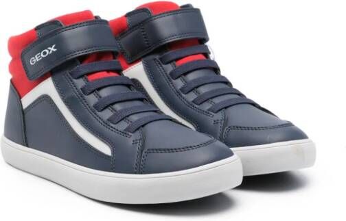 Geox Kids panelled high-top sneakers Blue