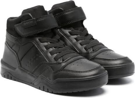 Geox Kids Perth panelled high-top sneakers Black