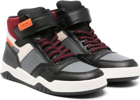 Geox Kids Perth panelled high-top sneakers Black