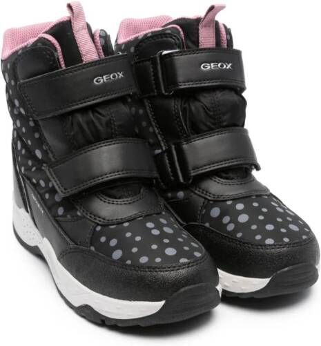 Geox Kids Sentiero polka-dot ankle boots Black