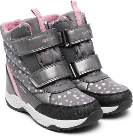 Geox Kids Sentiero polka-dot ankle boots Grey