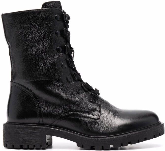 Geox lace-up leather boots Black