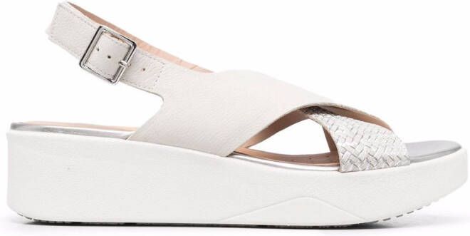 Geox Laudara woven-strap wedge sandals Grey