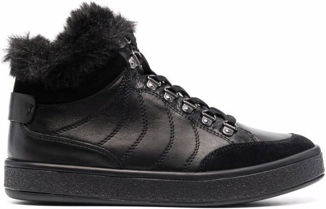 Geox Leelu faux-fur trim sneakers Black