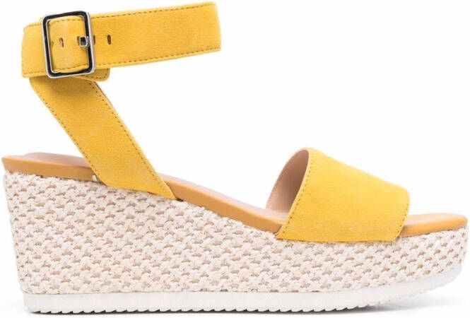 Geox Lipari woven wedge sandals Yellow