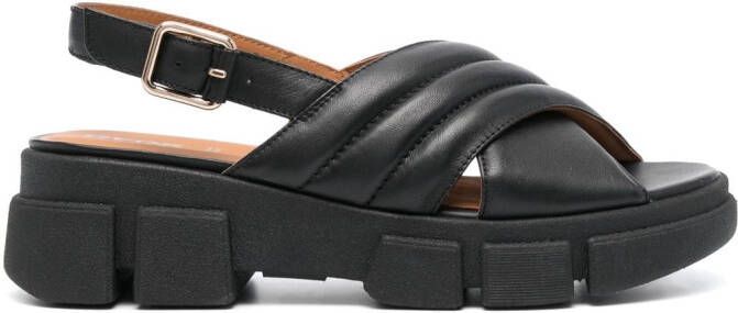 Geox 50mm Lisbona leather sandals Black
