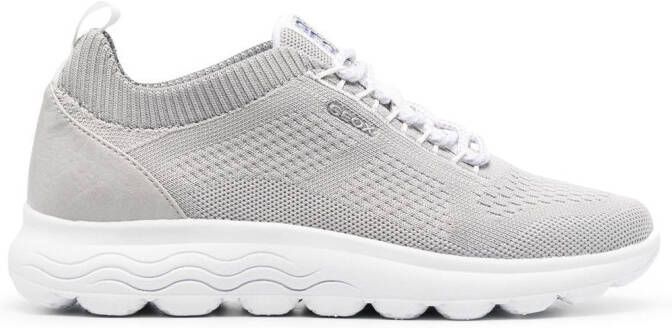 Geox Spherica lace-up knit sneakers Grey