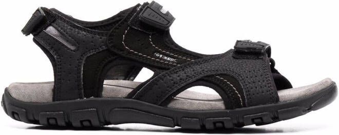 Geox Strada double-strap sandals Black