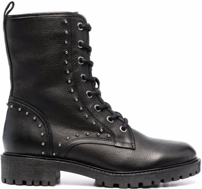 Geox 45mm stud-embellished lace-up boots Black