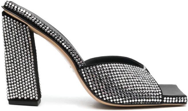 GIABORGHINI 115mm crystal-embellished block heels Black