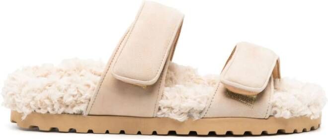 GIABORGHINI Alvine shearling-lining slides Brown