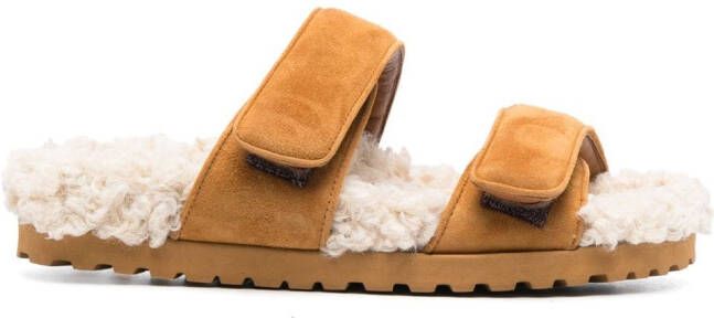 GIABORGHINI Alvine Ugh faux-shearling slides Brown