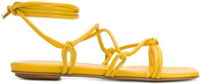 GIABORGHINI Bella flat leather sandals Yellow