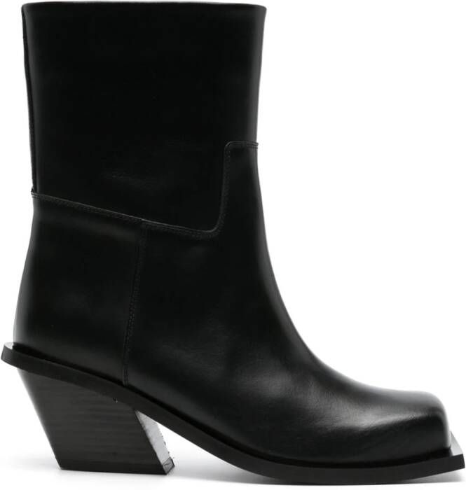 GIABORGHINI Blondine ankle leather boots Black