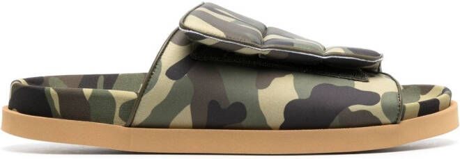 GIABORGHINI camouflage-print padded slides Green