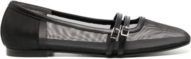 GIABORGHINI Felice mesh ballerina shoes Black