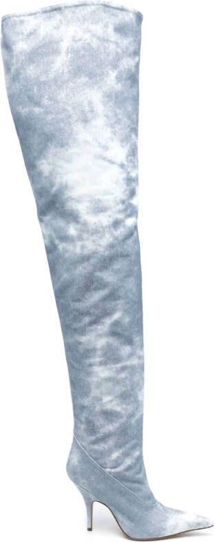 GIABORGHINI Gia 33 100mm pointed-toe boots Blue