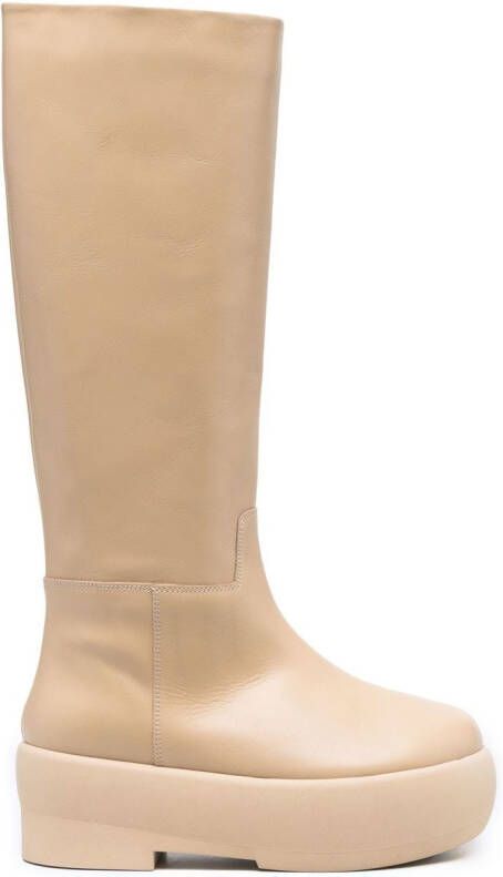GIABORGHINI Gia flatform boots Neutrals