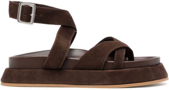 GIABORGHINI GIA RHW Rosie 41 flat sandals Brown