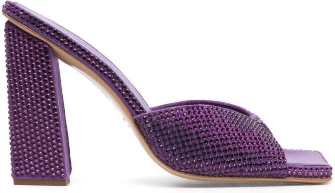 GIABORGHINI glass-crystal embellished sandals Purple