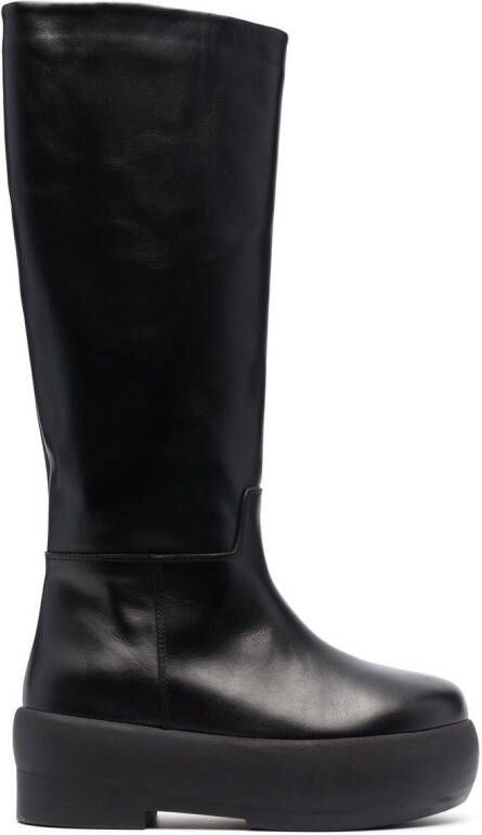 GIABORGHINI knee-length platform 70mm boots Black
