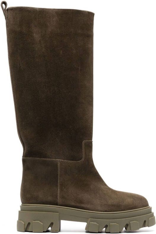GIABORGHINI knee-length suede boots Green