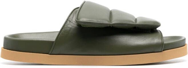 GIABORGHINI open-toe padded slides Green