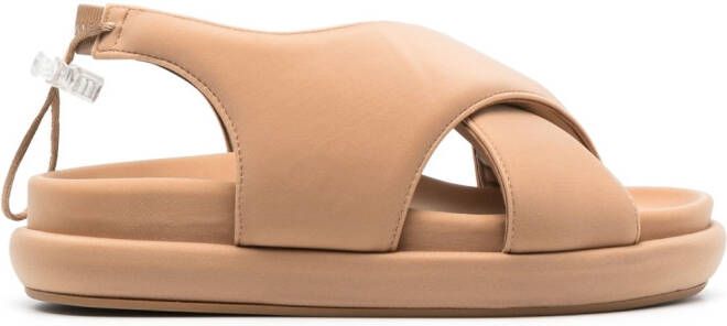 GIABORGHINI padded-design sandals Brown