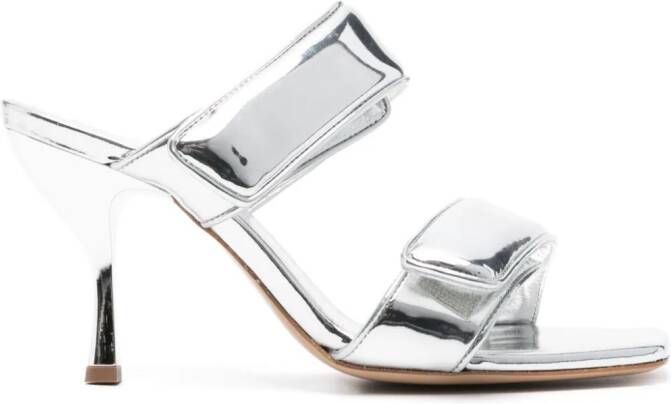 GIABORGHINI 80mm Perni 03 laminated sandals Silver