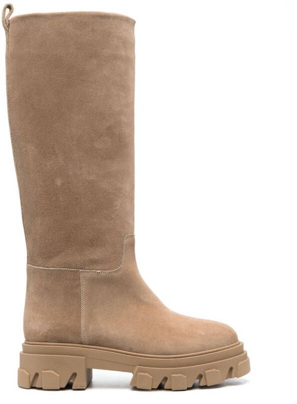 GIABORGHINI Perni suede mid-calf boots Neutrals