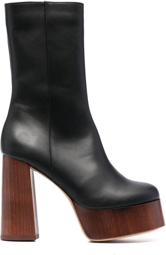 GIABORGHINI Rosie 120mm platform mid-calf boots Black