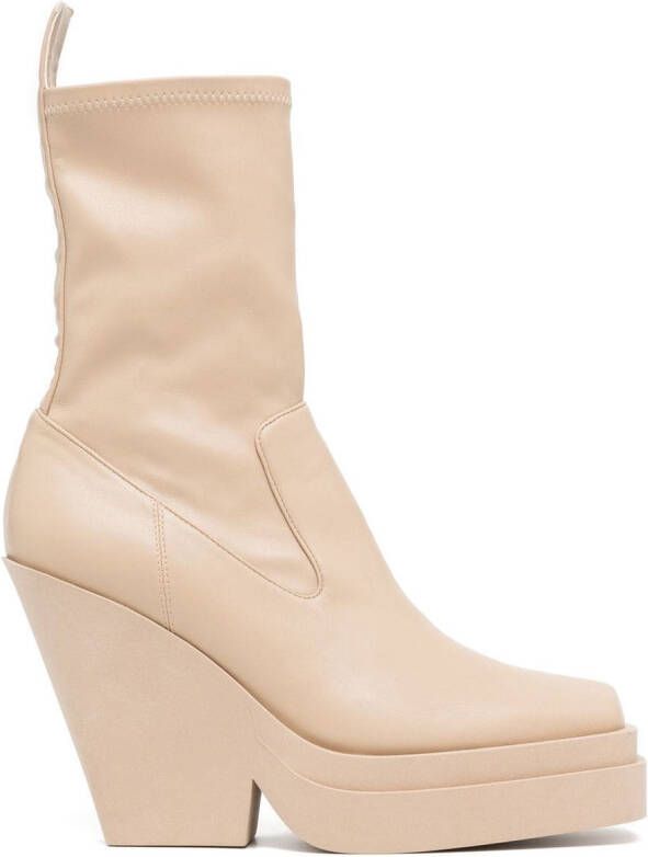 GIABORGHINI Texan 120mm tapered-heel ankle boots Neutrals