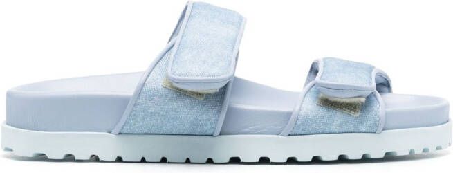 GIABORGHINI touch-strap denim slides Blue