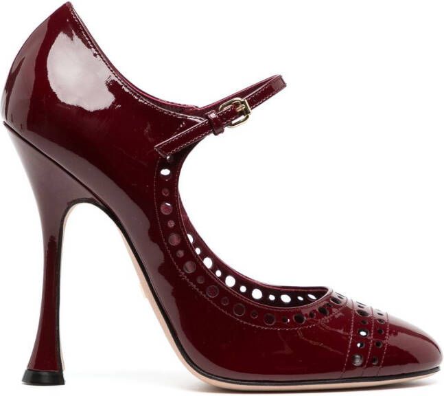 Giambattista Valli 110mm cut-out pumps Red