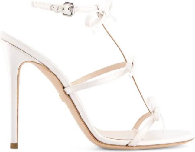 Giambattista Valli 90mm bow-detailing leather sandals White