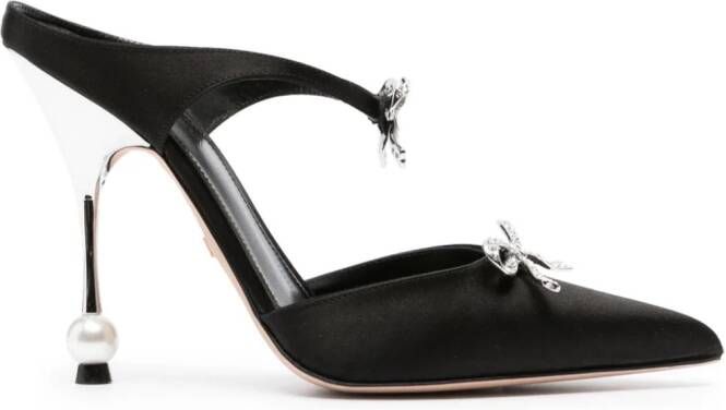 Giambattista Valli 105mm Diamond Ribbons mules Black