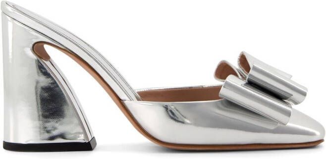 Giambattista Valli Pop-Bow 100mm mules Silver