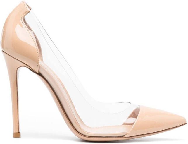 Gianvito Rossi 105mm Plexi patent leather pumps Neutrals