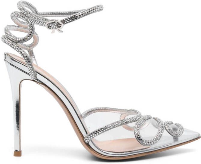 Gianvito Rossi 105mm crystal-embellished pumps Silver