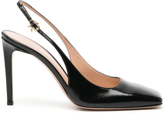 Gianvito Rossi 105mm patent-finish slingback pumps Black
