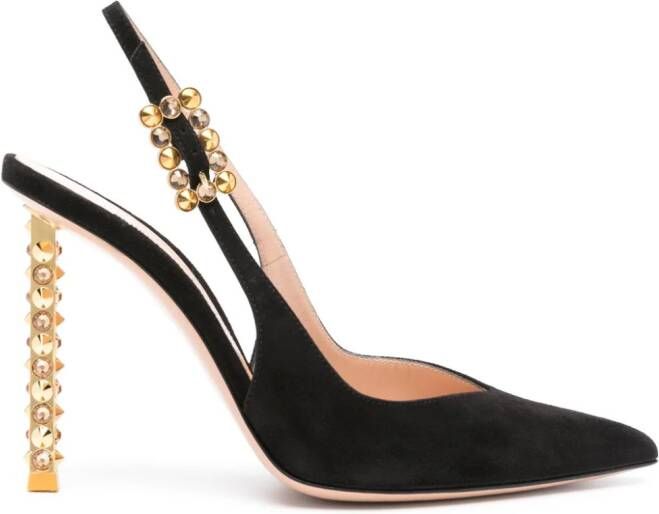 Gianvito Rossi 110mm studded-heel slingback pumps Black